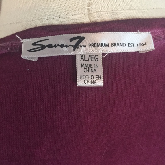 Seven7 Embellished Mineral Wash Dark Red Tee - Picture 5 of 5